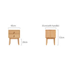 Harlan 40cm FAS-Graded Solid American Oak Wood Side Table/Bedside Table with Drawer For Bedroom