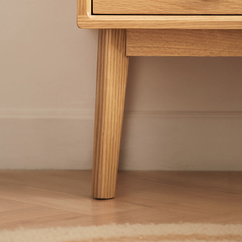 Harlan 40cm FAS-Graded Solid American Oak Wood Side Table/Bedside Table with Drawer For Bedroom