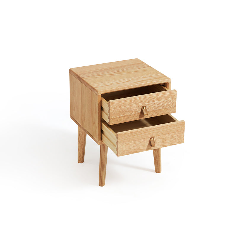 Harlan 40cm FAS-Graded Solid American Oak Wood Side Table/Bedside Table with Drawer For Bedroom