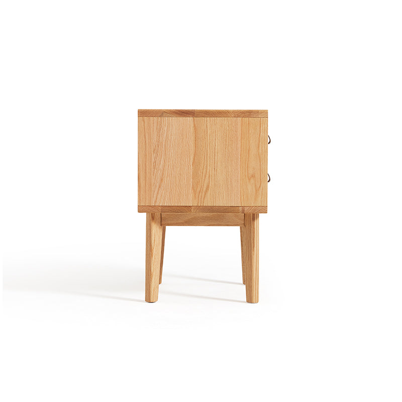 Harlan 40cm FAS-Graded Solid American Oak Wood Side Table/Bedside Table with Drawer For Bedroom