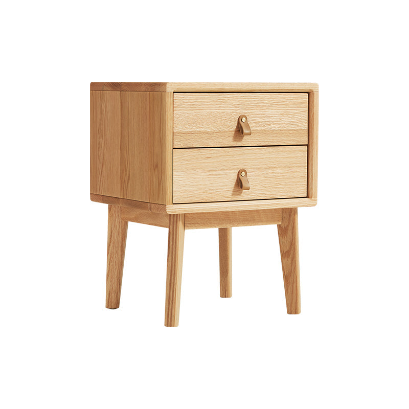 Harlan 40cm FAS-Graded Solid American Oak Wood Side Table/Bedside Table with Drawer For Bedroom
