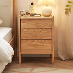 Harlan 40cm FAS-Graded Solid American Oak Wood 3-drawer Side Table/Bedside Table For Bedroom