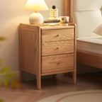 Harlan 40cm FAS-Graded Solid American Oak Wood 3-drawer Side Table/Bedside Table For Bedroom