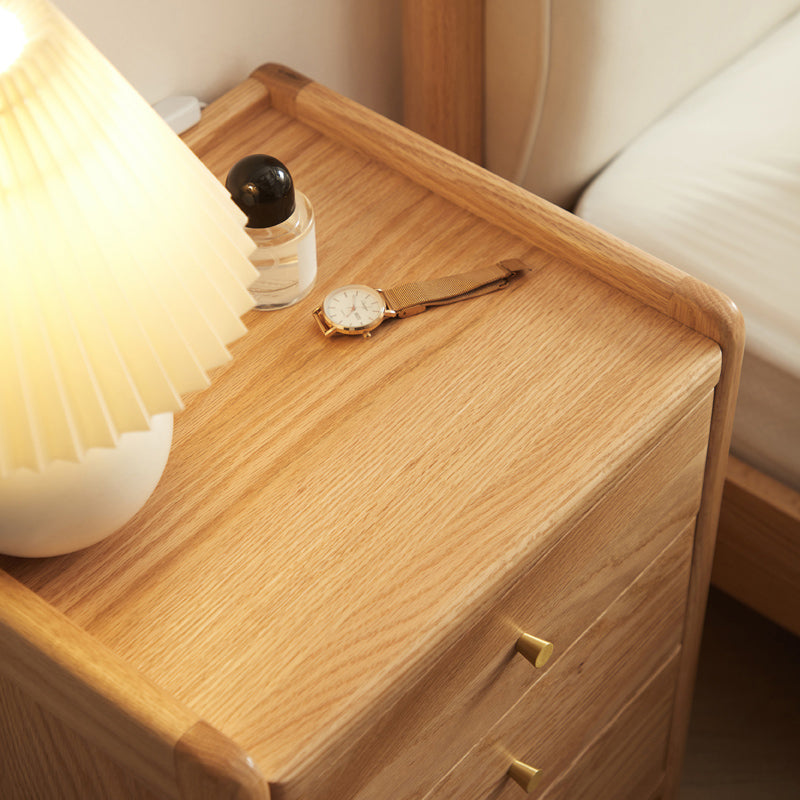 Harlan 40cm FAS-Graded Solid American Oak Wood 3-drawer Side Table/Bedside Table For Bedroom