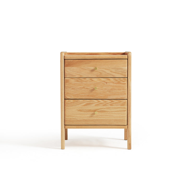 Harlan 40cm FAS-Graded Solid American Oak Wood 3-drawer Side Table/Bedside Table For Bedroom