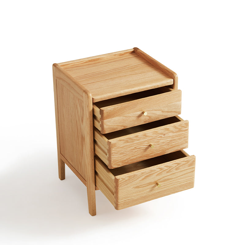 Harlan 40cm FAS-Graded Solid American Oak Wood 3-drawer Side Table/Bedside Table For Bedroom