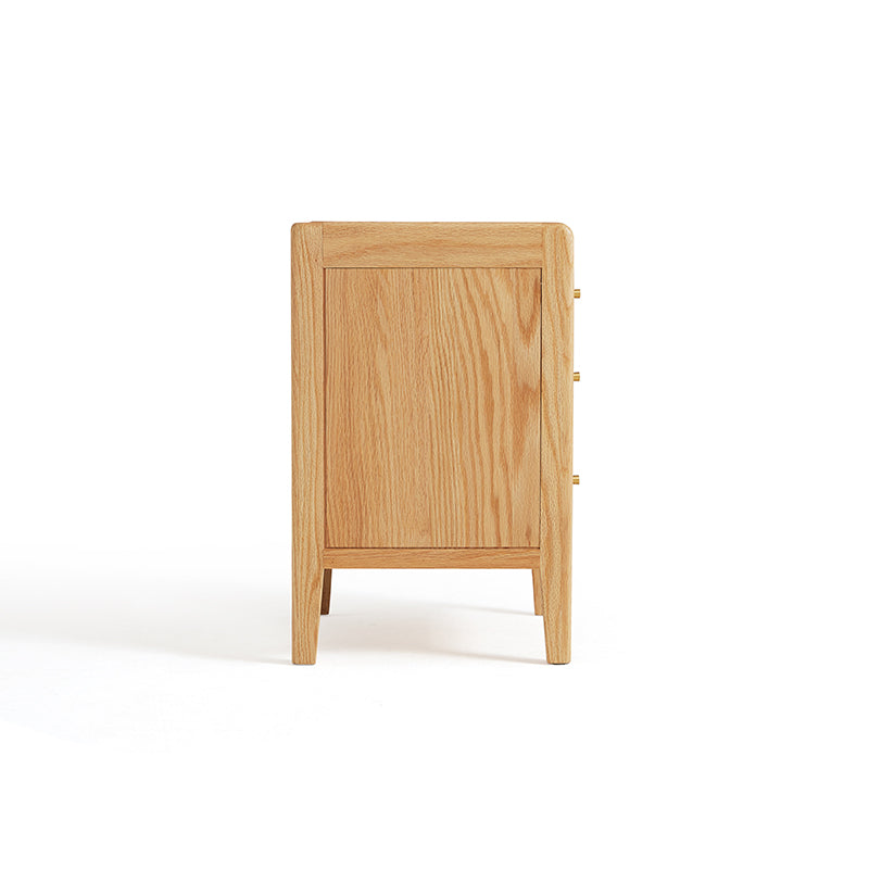 Harlan 40cm FAS-Graded Solid American Oak Wood 3-drawer Side Table/Bedside Table For Bedroom