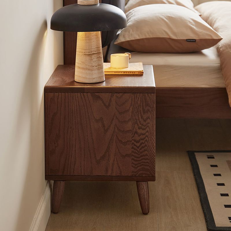 Harmony 40cm FAS-Graded Solid American Oak Wood Side Table/Bedside Table with Drawer For Bedroom Multiple Color