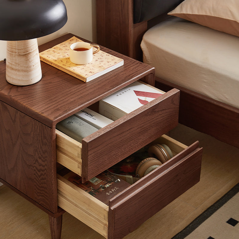 Harmony 40cm FAS-Graded Solid American Oak Wood Side Table/Bedside Table with Drawer For Bedroom Multiple Color
