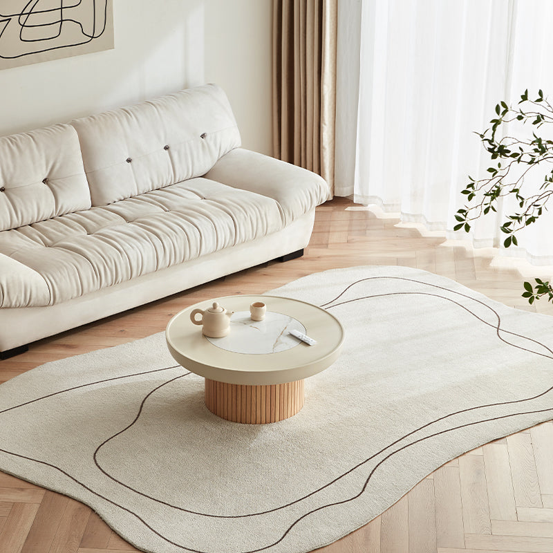 Cyrus Classic Design Round Coffee Table Slab Stone Decoration