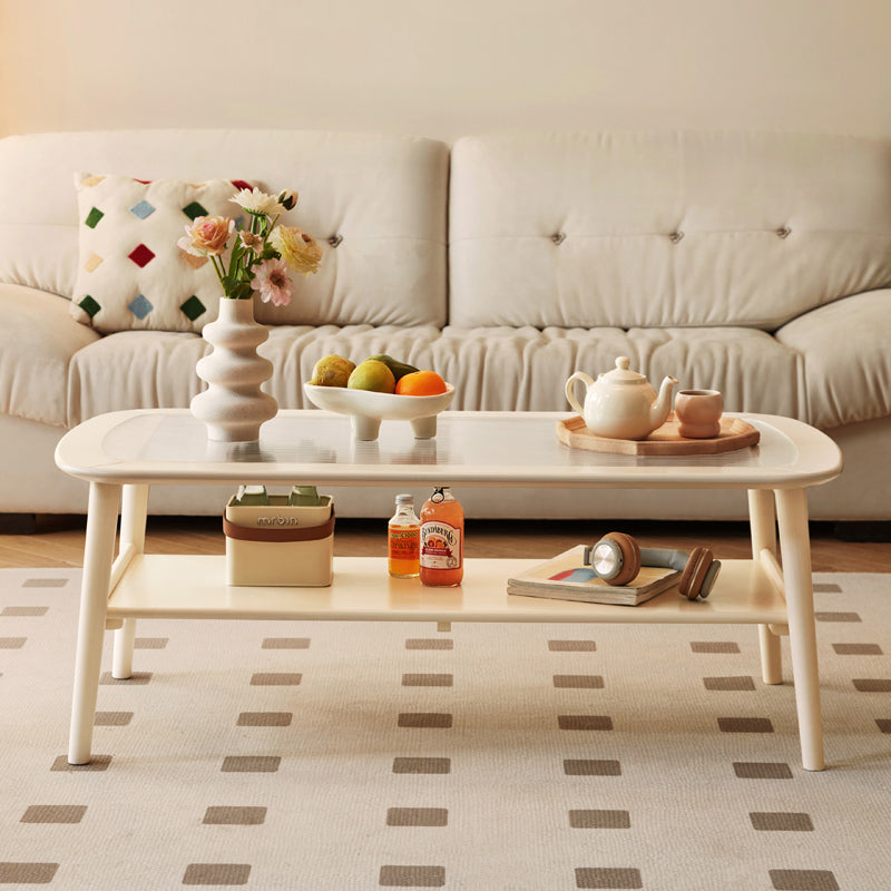 1.0m/1.2m Rubberwood Coffee Table For Home White