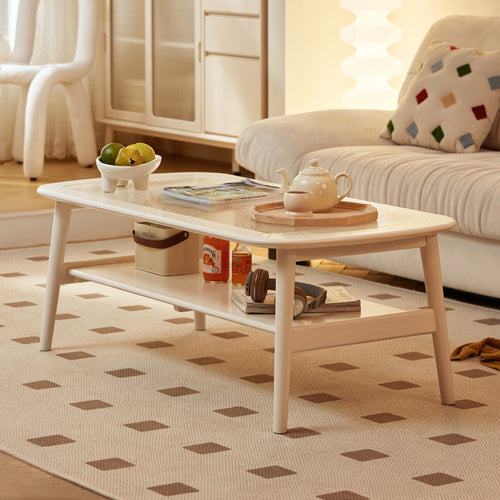 1.0m/1.2m Rubberwood Coffee Table For Home White