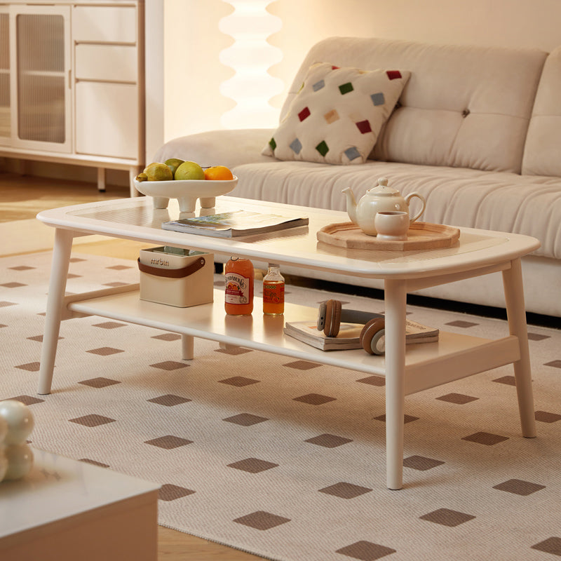 1.0m/1.2m Rubberwood Coffee Table For Home White