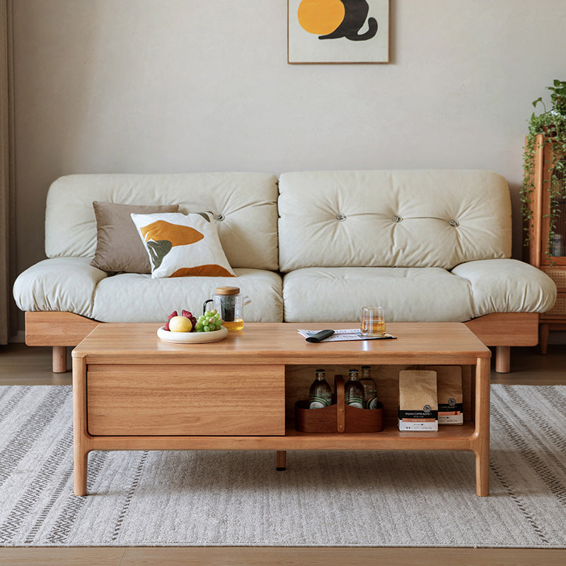 Avery 1.2m Rubberwood Coffee Table For Home Natural Wood Color