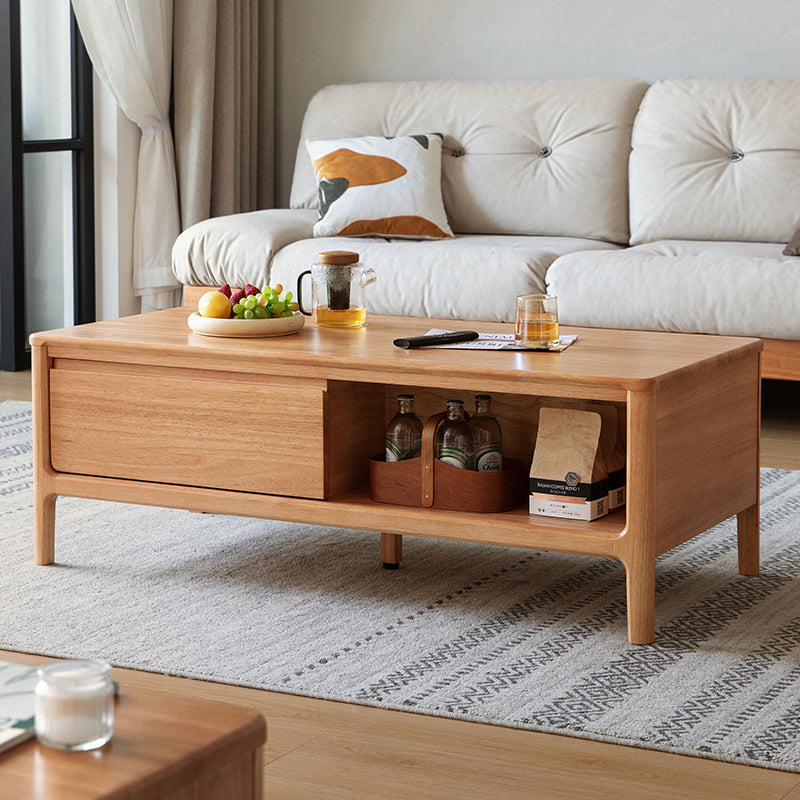 Avery 1.2m Rubberwood Coffee Table For Home Natural Wood Color