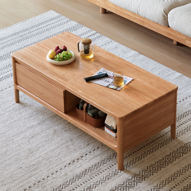 Avery 1.2m Rubberwood Coffee Table For Home Natural Wood Color