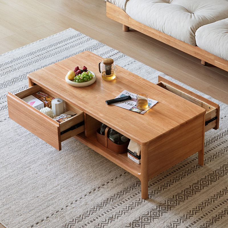 Avery 1.2m Rubberwood Coffee Table For Home Natural Wood Color