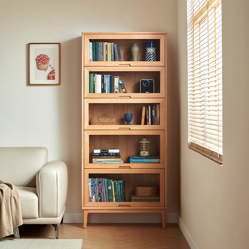 Angela 0.6m/0.8m Rubberwood Flip-door Bookcase Bookshelf/Storage Rack Multiple Color