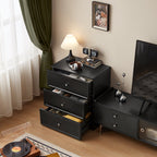 Sophia Multi-Drawer Bedside Storage Cabinet for Home Black/White