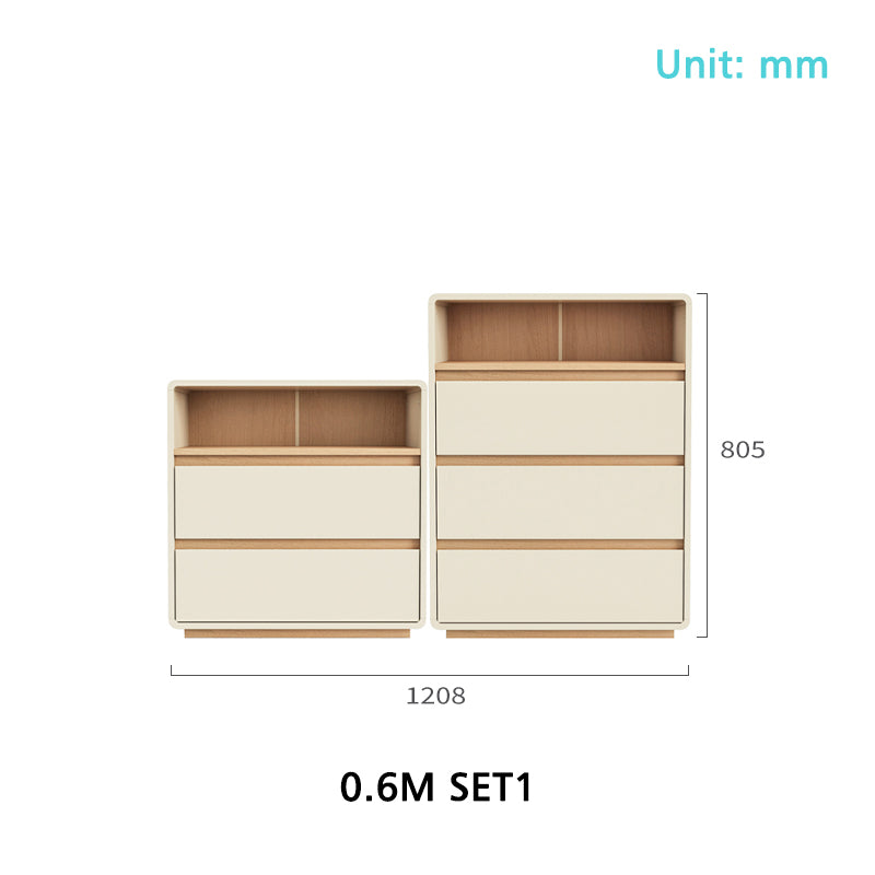 Nova 0.4m/0.6m Multi-Drawer Bedside Storage Cabinet for Home