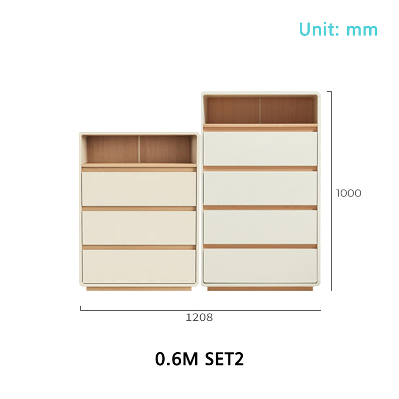 Nova 0.4m/0.6m Multi-Drawer Bedside Storage Cabinet for Home