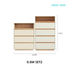 Nova 0.4m/0.6m Multi-Drawer Bedside Storage Cabinet for Home