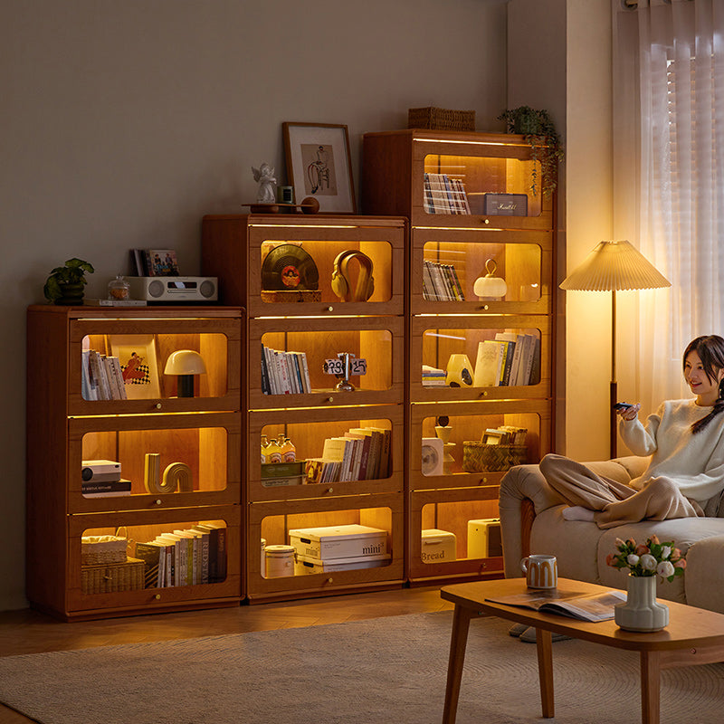 Veronica 0.6m/0.8m Floor-standing Floor Bookcase Bookshelf/Storage Rack With Lighting