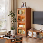 Veronica 0.6m/0.8m Floor-standing Floor Bookcase Bookshelf/Storage Rack With Lighting