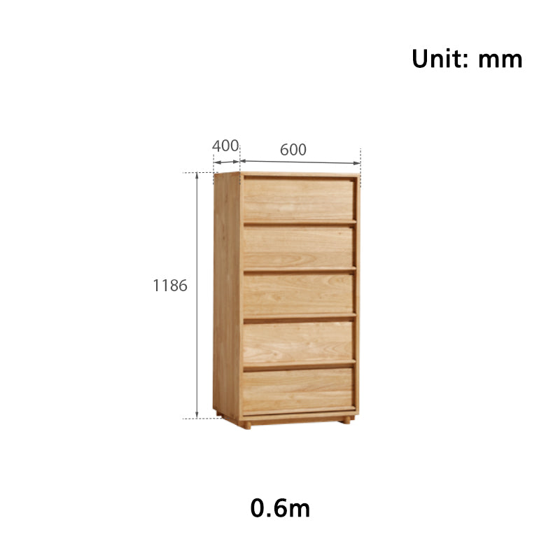 Vivian 0.6m/0.8m/1.5m Rubberwood Multi-Drawer Bedside Storage Cabinet for Home