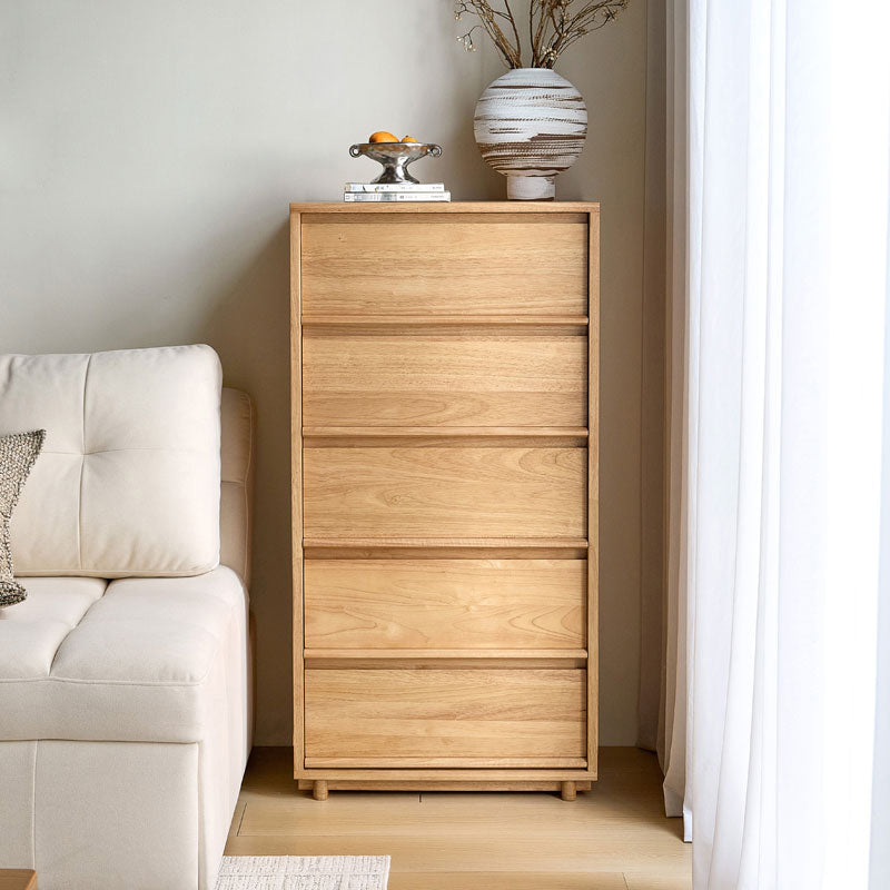 Vivian 0.6m/0.8m/1.5m Rubberwood Multi-Drawer Bedside Storage Cabinet for Home