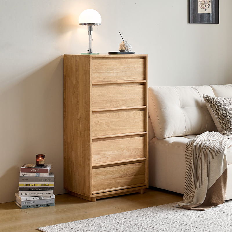 Vivian 0.6m/0.8m/1.5m Rubberwood Multi-Drawer Bedside Storage Cabinet for Home