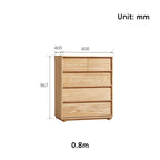 Vivian 0.6m/0.8m/1.5m Rubberwood Multi-Drawer Bedside Storage Cabinet for Home