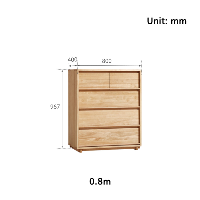 Vivian 0.6m/0.8m/1.5m Rubberwood Multi-Drawer Bedside Storage Cabinet for Home