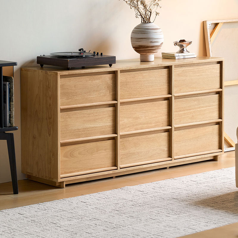 Vivian 0.6m/0.8m/1.5m Rubberwood Multi-Drawer Bedside Storage Cabinet for Home