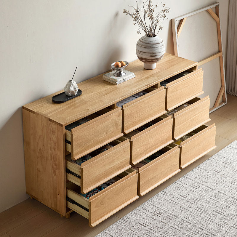 Vivian 0.6m/0.8m/1.5m Rubberwood Multi-Drawer Bedside Storage Cabinet for Home