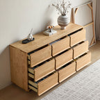Vivian 0.6m/0.8m/1.5m Rubberwood Multi-Drawer Bedside Storage Cabinet for Home