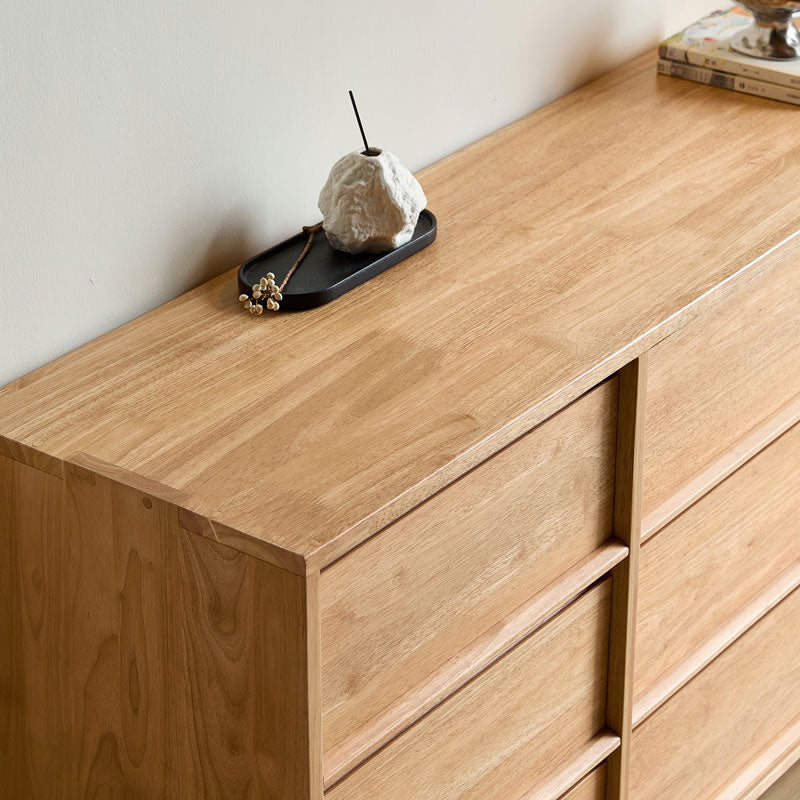 Vivian 0.6m/0.8m/1.5m Rubberwood Multi-Drawer Bedside Storage Cabinet for Home