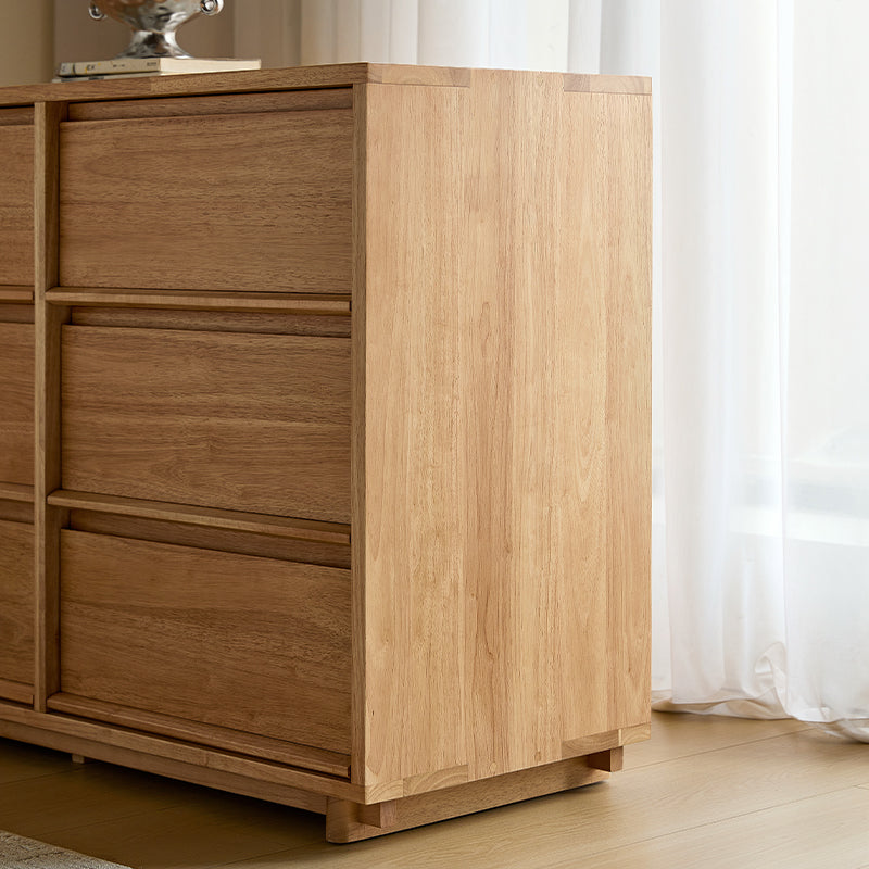 Vivian 0.6m/0.8m/1.5m Rubberwood Multi-Drawer Bedside Storage Cabinet for Home