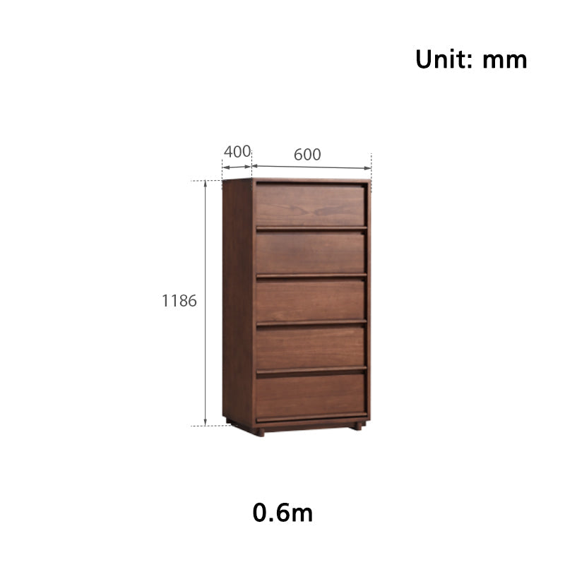 Vivian 0.6m/0.8m/1.5m Rubberwood Multi-Drawer Bedside Storage Cabinet for Home