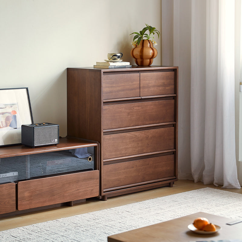 Vivian 0.6m/0.8m/1.5m Rubberwood Multi-Drawer Bedside Storage Cabinet for Home