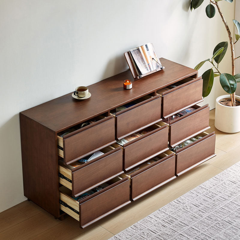 Vivian 0.6m/0.8m/1.5m Rubberwood Multi-Drawer Bedside Storage Cabinet for Home