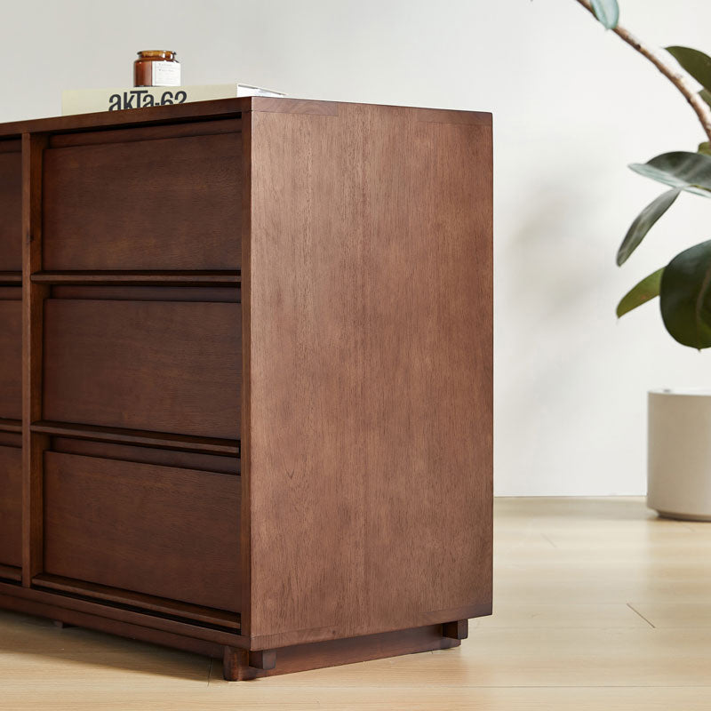 Vivian 0.6m/0.8m/1.5m Rubberwood Multi-Drawer Bedside Storage Cabinet for Home