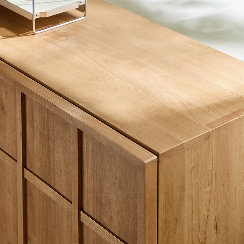 1.2m Rubberwood Multi-Drawer Bedside Storage Cabinet for Home