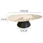 Irregular Shape Coffee Table Set with Carbon Steel Base