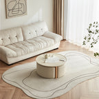 Eryka Ceramic Top Coffee Table With 3 Stools/Wood Base/Tea Table with Seats