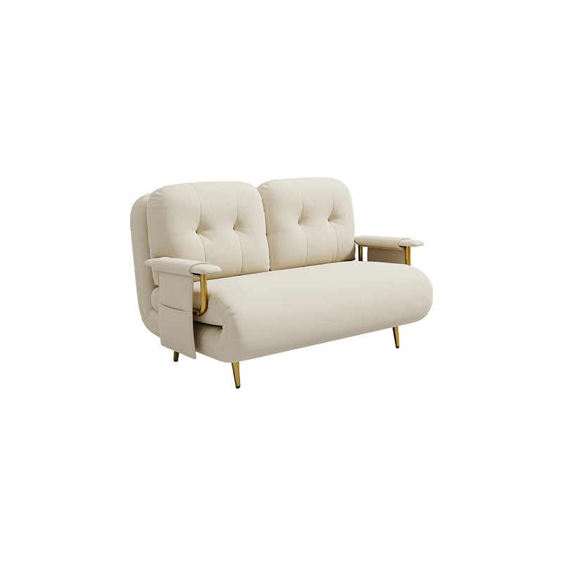 Space Wizard White Pet-Friendly Fabric Sofa Bed with Metal Legs/Folding Sofa