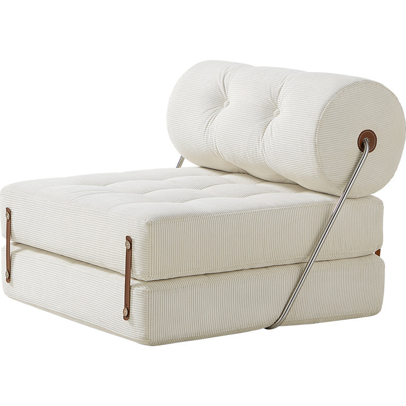 Space Wizard White Corduroy Single Sofa Bed/Folding Sofa