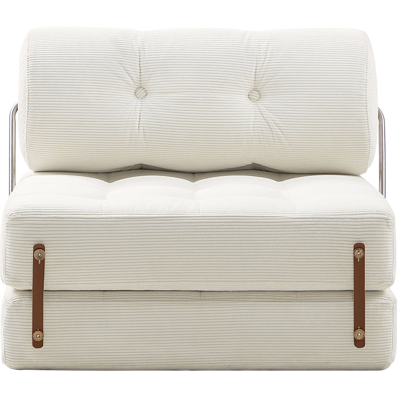 Space Wizard White Corduroy Single Sofa Bed/Folding Sofa