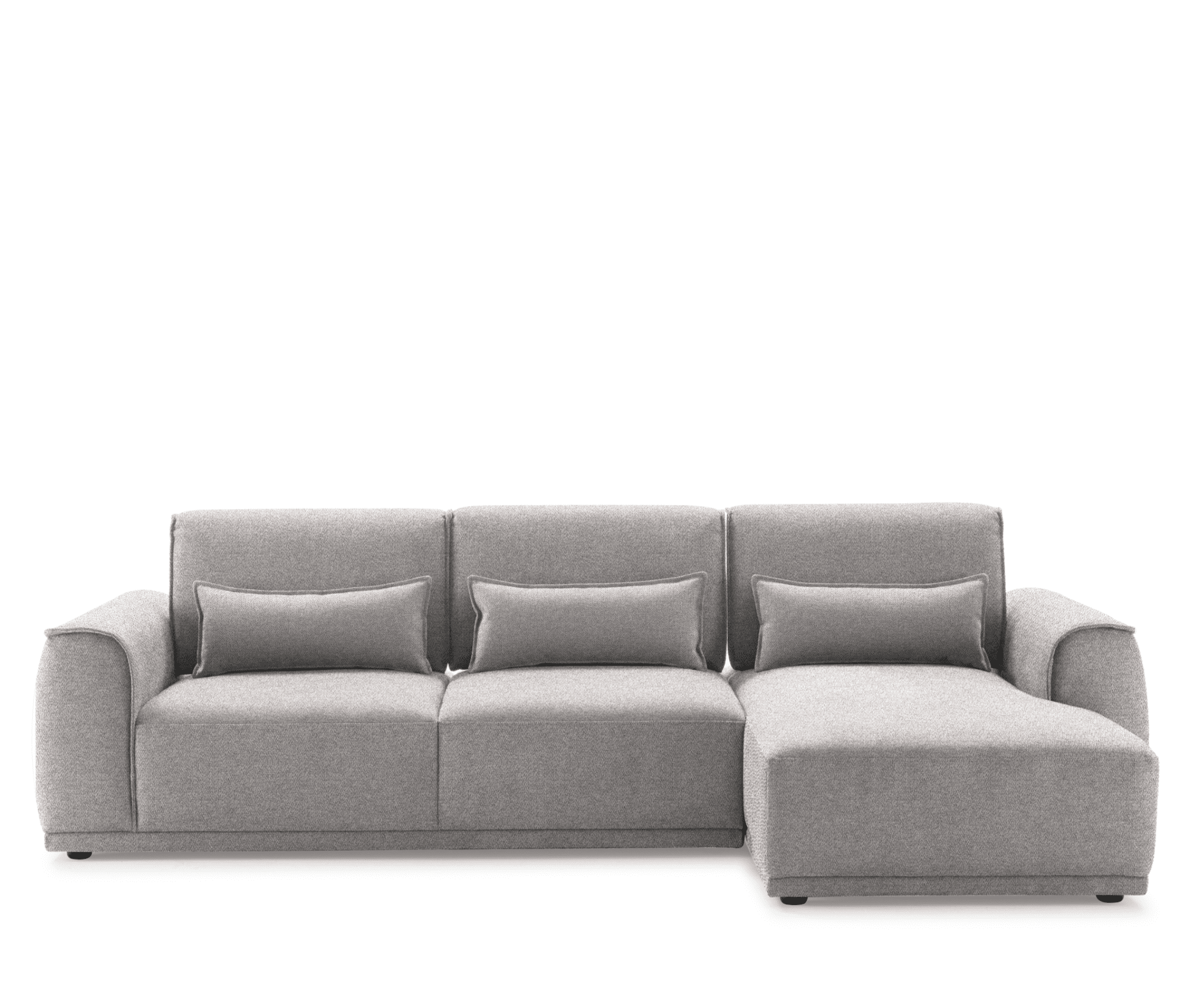 Master Three Seater Sofa Linen Upholstery/L-Shape/Hidden Legs/Light Brown