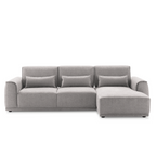 Master Three Seater Sofa Linen Upholstery/L-Shape/Hidden Legs/Light Brown